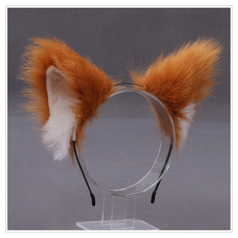 Lolita cosplay cat ears headband anime dance party costume wolf fox ear plush hairband