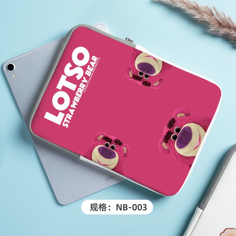 Túi Da Pu Đựng Máy Tính Bảng In Hình Gấu Dâu Tây Hoạt Hình Hàn Quốc Cho Ipad Air 2 3 4 Macbook Pro 2020 10 11 12 13 14 15 Inch