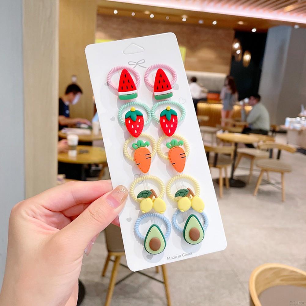 Set 10 Dây Cột Tóc Cỡ Lớn Phong Cách Hàn Quốc Dễ Thương Dành Cho Bé Gái