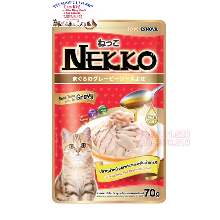 Pate cho Mèo NEKKO Gói 70g Bổ sung dinh dưỡng Thơm ngon khó cưỡng Xuất xứ Thái Lan