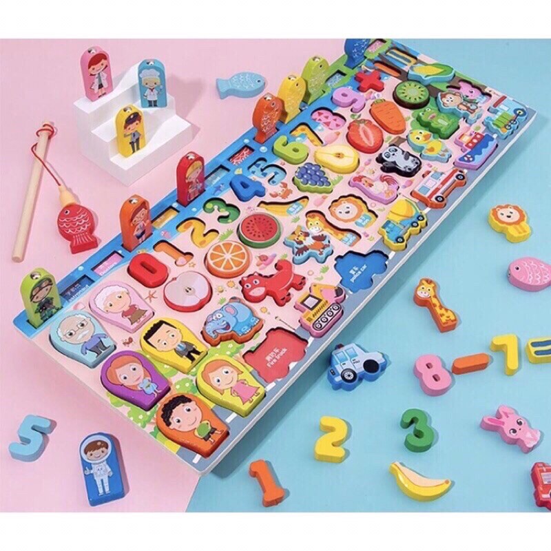 Bộ câu cá gỗ 63 chi tiết - bộ đồ chơi cho bé