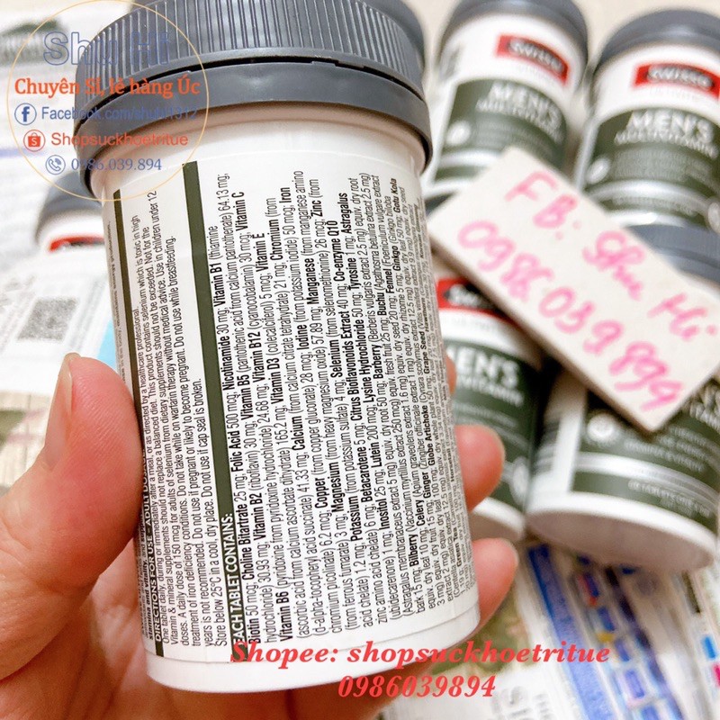 Vitamin tổng hợp cho nam Swisse Men’s Ultivite Multivitamin Úc, 60 viên - Swisse Men | BigBuy360 - bigbuy360.vn