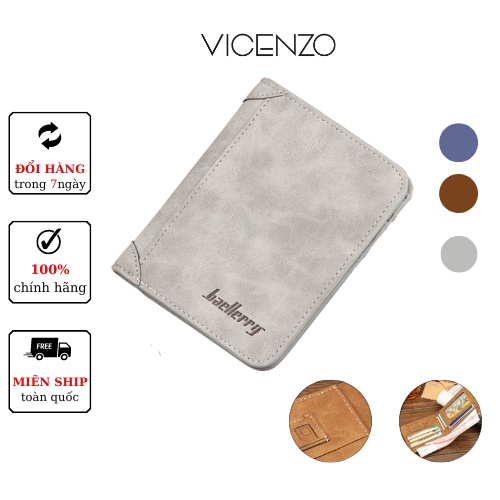 [Xả Kho] Ví Nam Mẫu Baellerry Da Mềm Cao Cấp, Bóp Da Nam  Xốp VICENZO Nhiều Mã Để Chọn