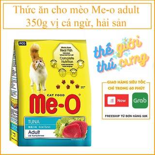 Thức ăn cho mèo Me-o adult 350g vị cá ngừ, hải sản