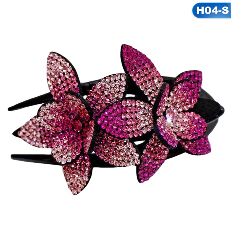 Kẹp tóc phối hoa đính đá phong cách thời trang cho phái nữ