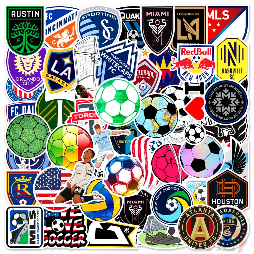❉ Miếng Dán Trang Trí Bóng Đá Dòng Mls Series 01 Major League ❉ Bộ 50 Miếng Dán Chống Thấm Nước Thời Trang