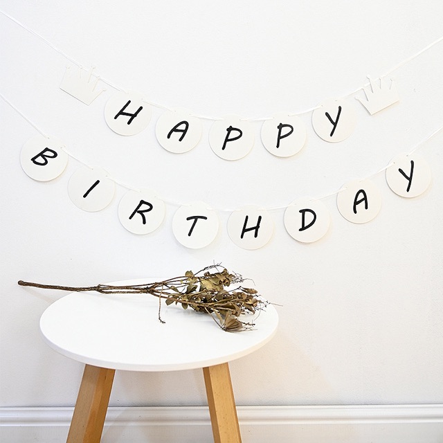 Dây cờ happy birthday phong cách Korean