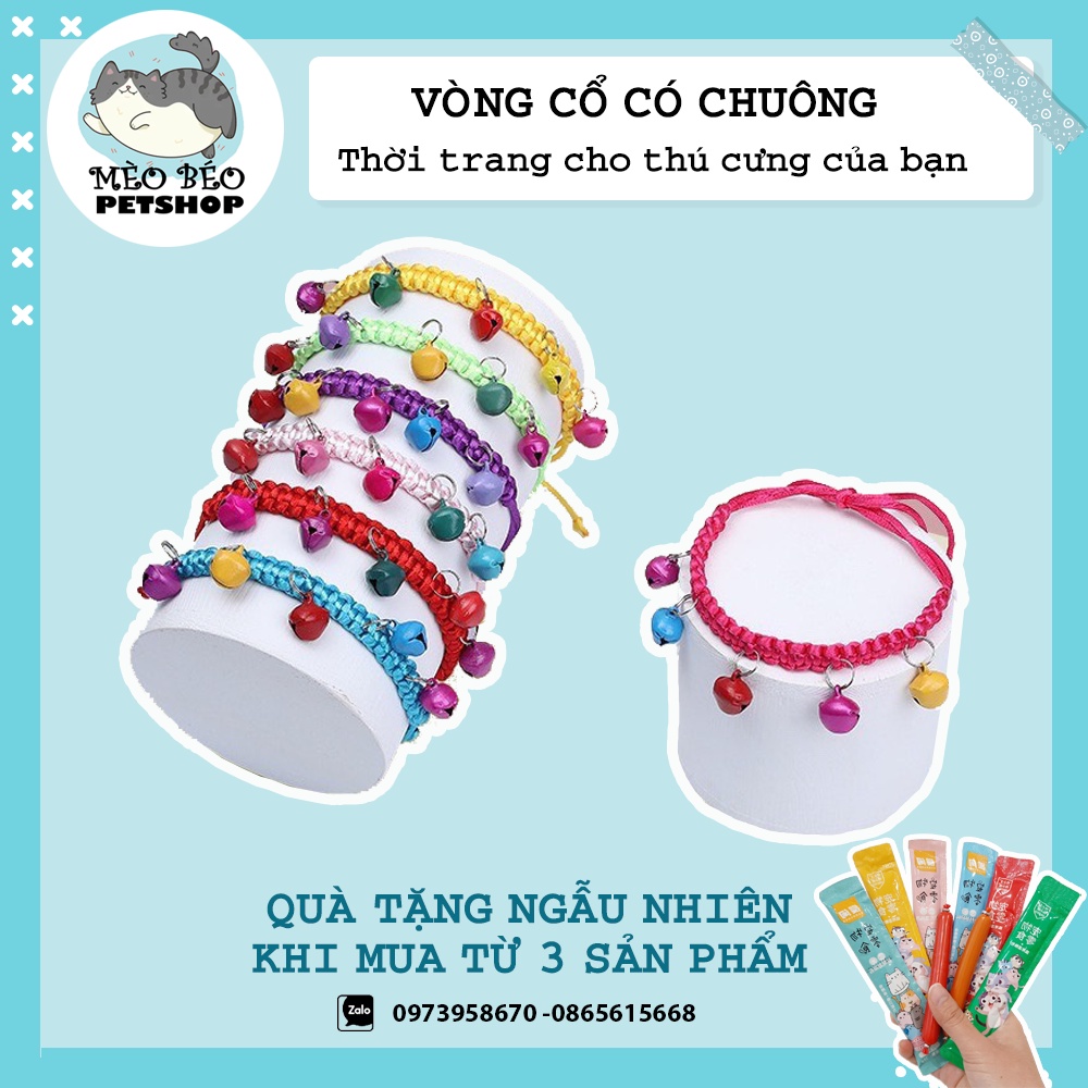 Vòng Cổ Nhiều Chuông Cho Chó Mèo - Meobeopetshop