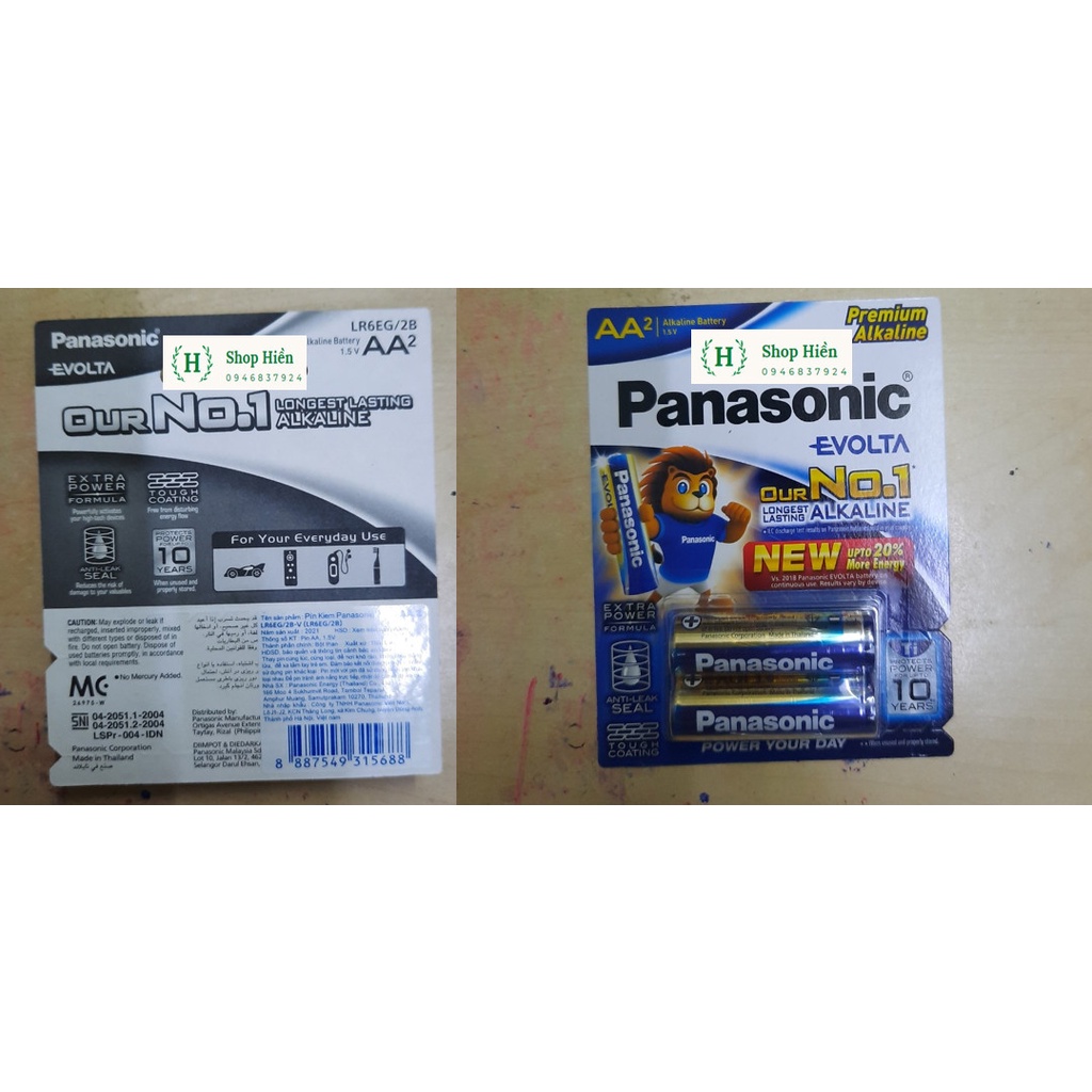 Hộp 12 vỉ Pin kiềm AA Panasonic Evolta - LR6EG/2B vỉ 2 viên