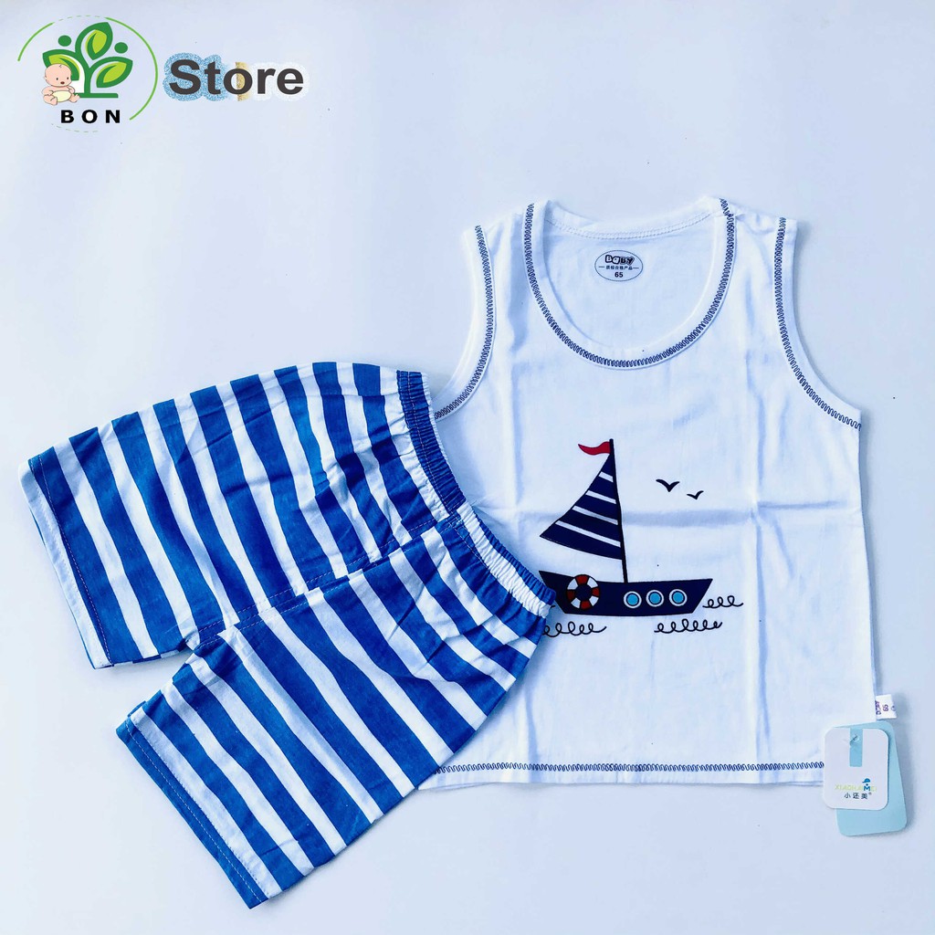 Set Bộ Ba Lỗ Quần Áo Trẻ Em Mùa Hè Cao Cấp Cotton Mềm Mát Thấm Hút Mồ Hôi Cho Bé Trai Bon Store từ 10 đến 28kg GH20