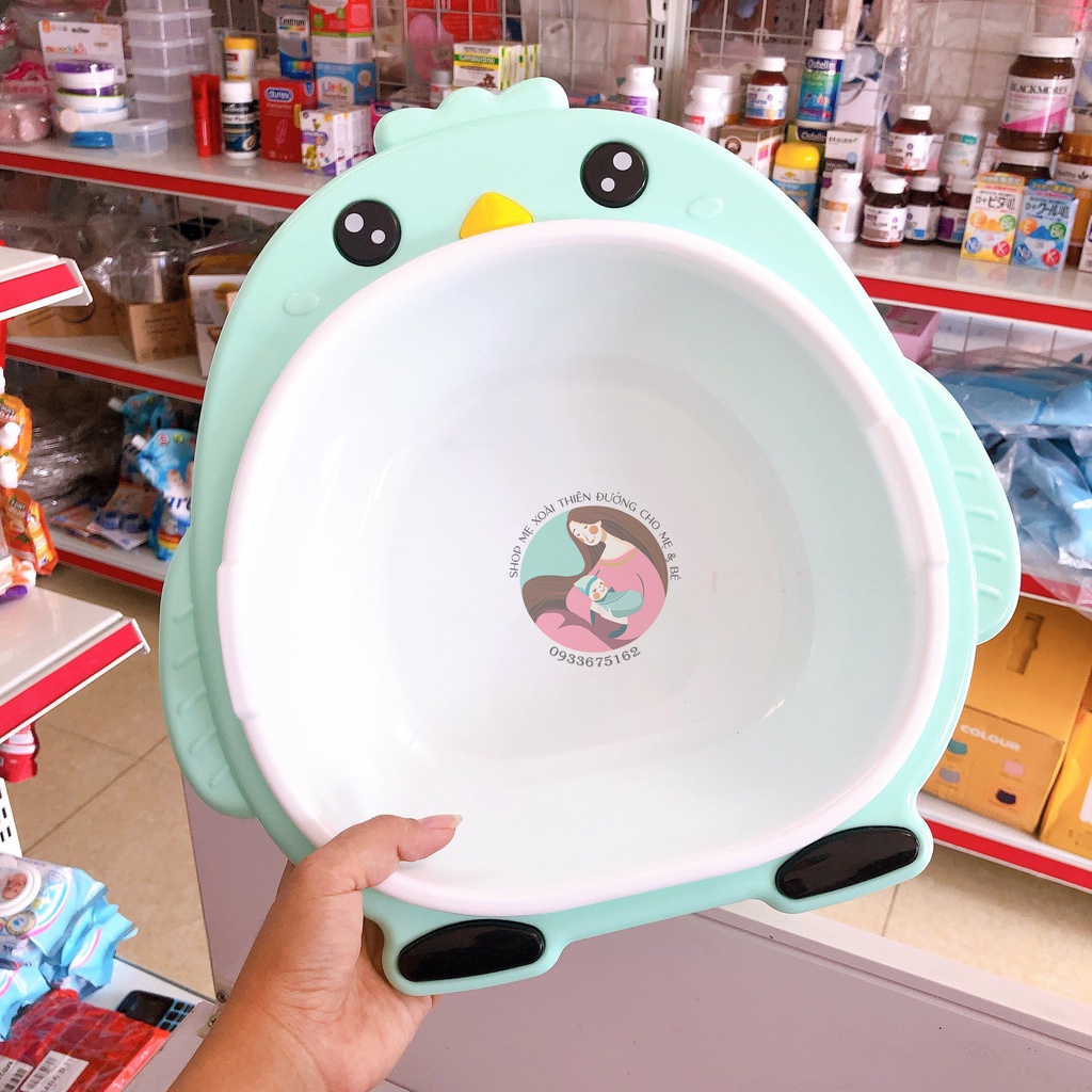 Chậu Rửa Mặt Cho Bé Hình Chim Cánh Cụt (Shop Mẹ Xoài)