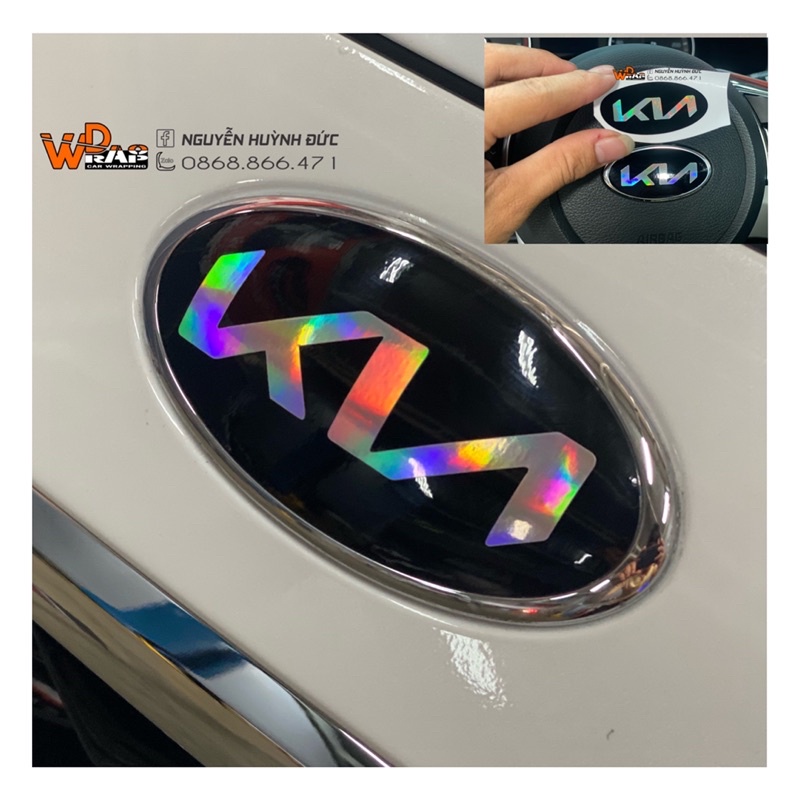Decal Logo KIA mới dành cho xe từ đời 2016-2021 (7 logo tặng 3 logo dự phòng và 2 miếng dán thử không chữ)