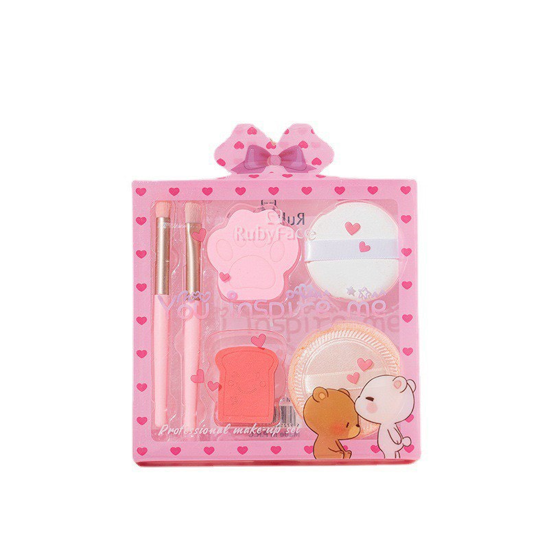Set cọ, bông phấn trang điểm RubyFace hà mai