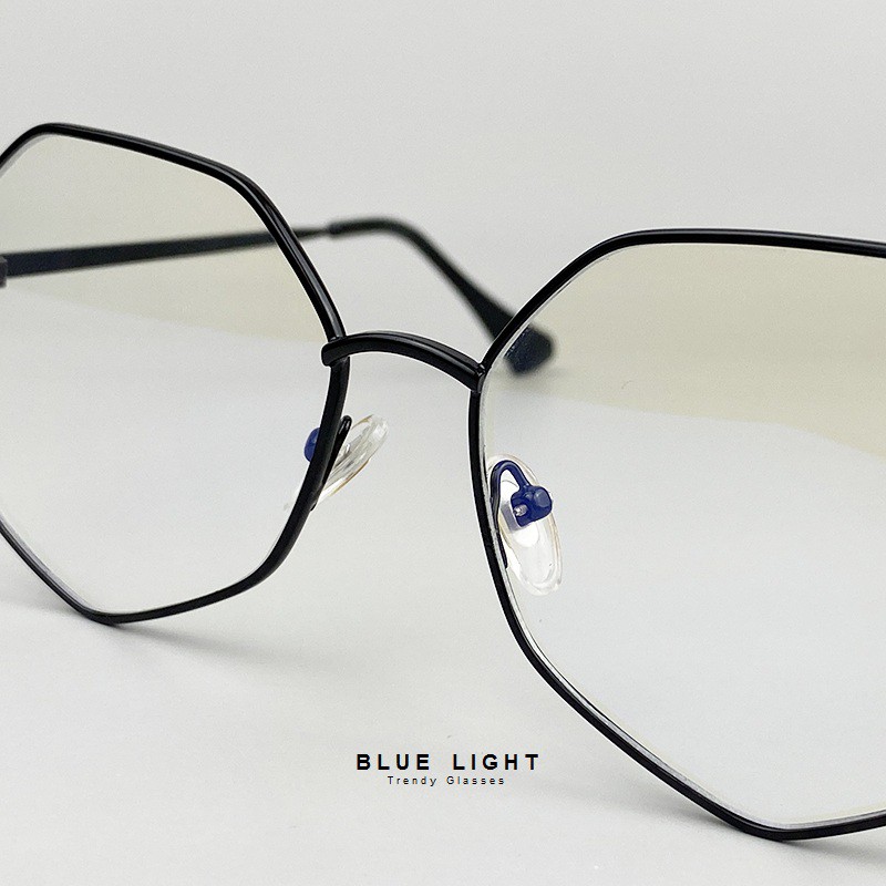 Kính Giả Cận, Gọng Kính Cận Nam Nữ Mắt Đa Giác To Cá Tính Không Độ Hàn Quốc - BLUE LIGHT