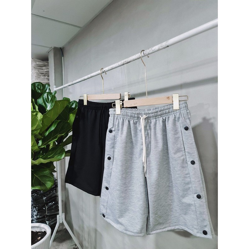 Quần short thun khuy nút Premium Cotton phông Unisex form rộng oversize- Gin Store