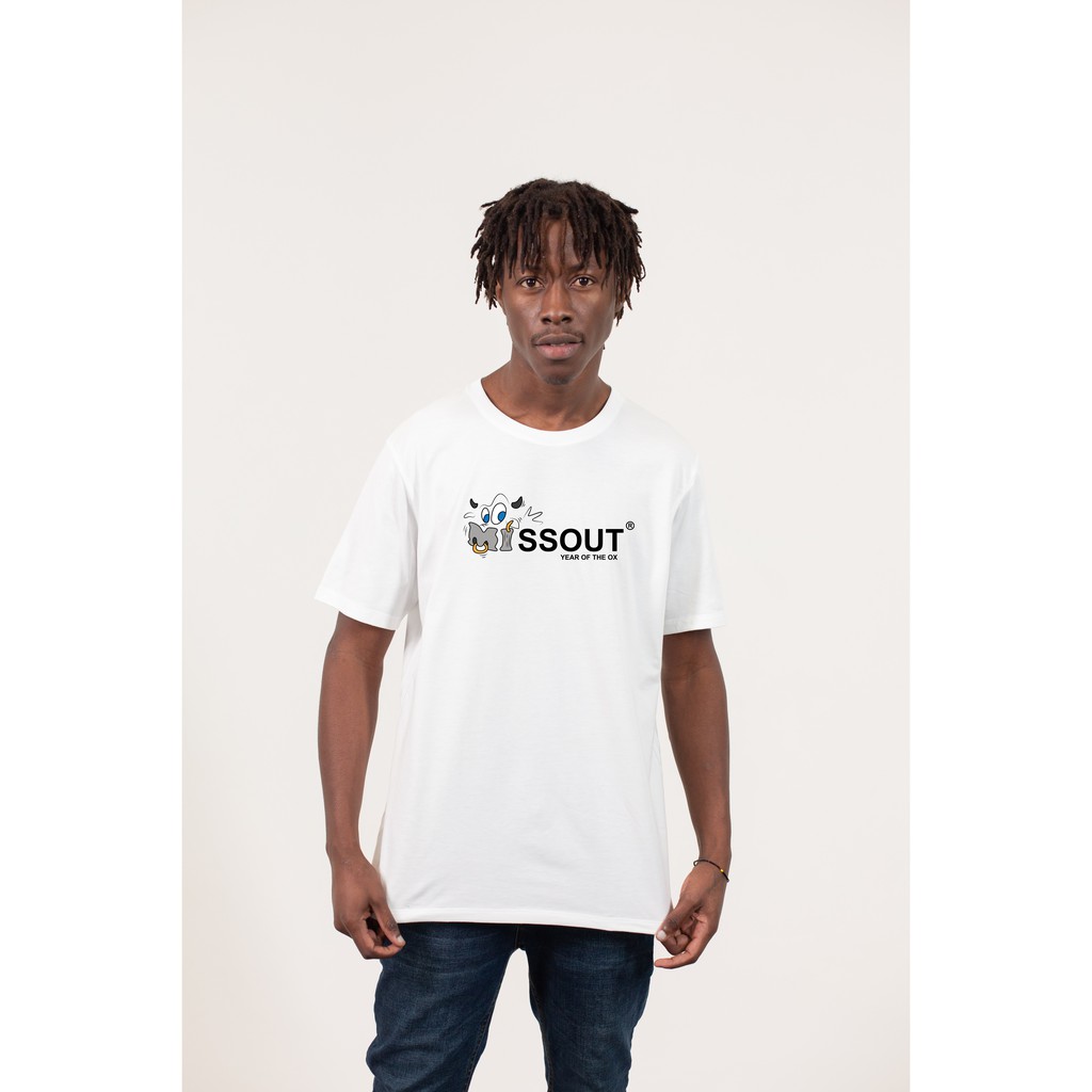 Áo thun tay lỡ MISSOUT Bò sữa,  áo thun cotton nam nữ unisex , Dricco_offcial
