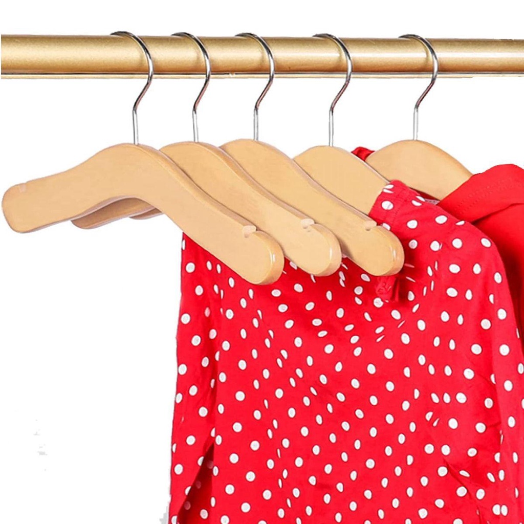 Móc Treo Quần Áo Bằng Gỗ Chống Trượt Tiện Dụng