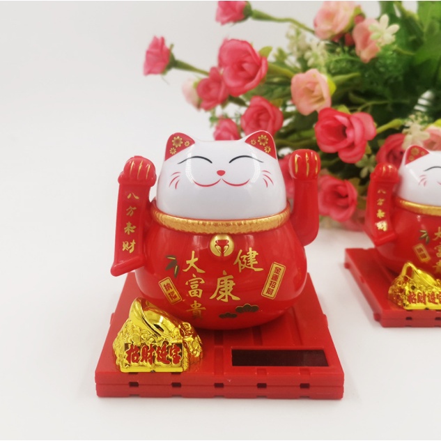 Mèo Thần Tài Vẫy Tay Hút Tài Lộc Sử Dụng Năng Lượng Mặt Trời