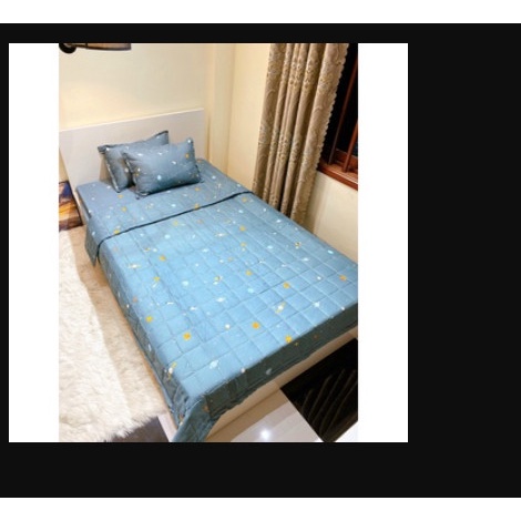 Bộ chăn ga gối 5 món cotton poly kích thước 1m8, chọn mẫu DORAEMON ĐÀN