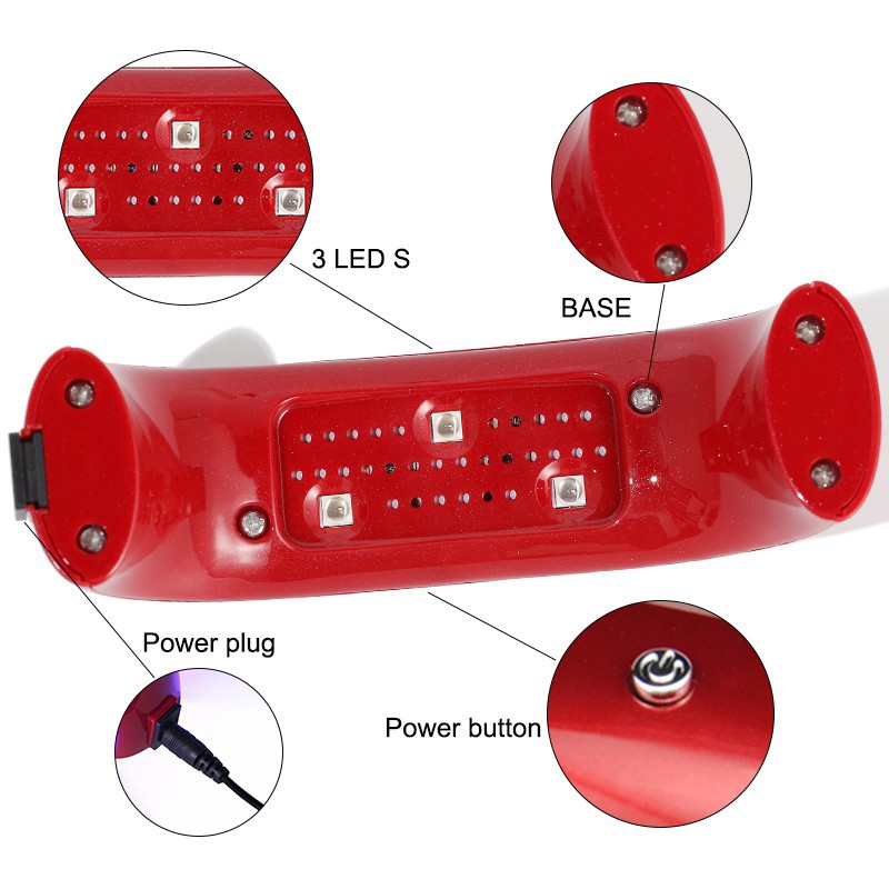 Đèn LED sấy móng tay mini kết nối USB tiện dụng