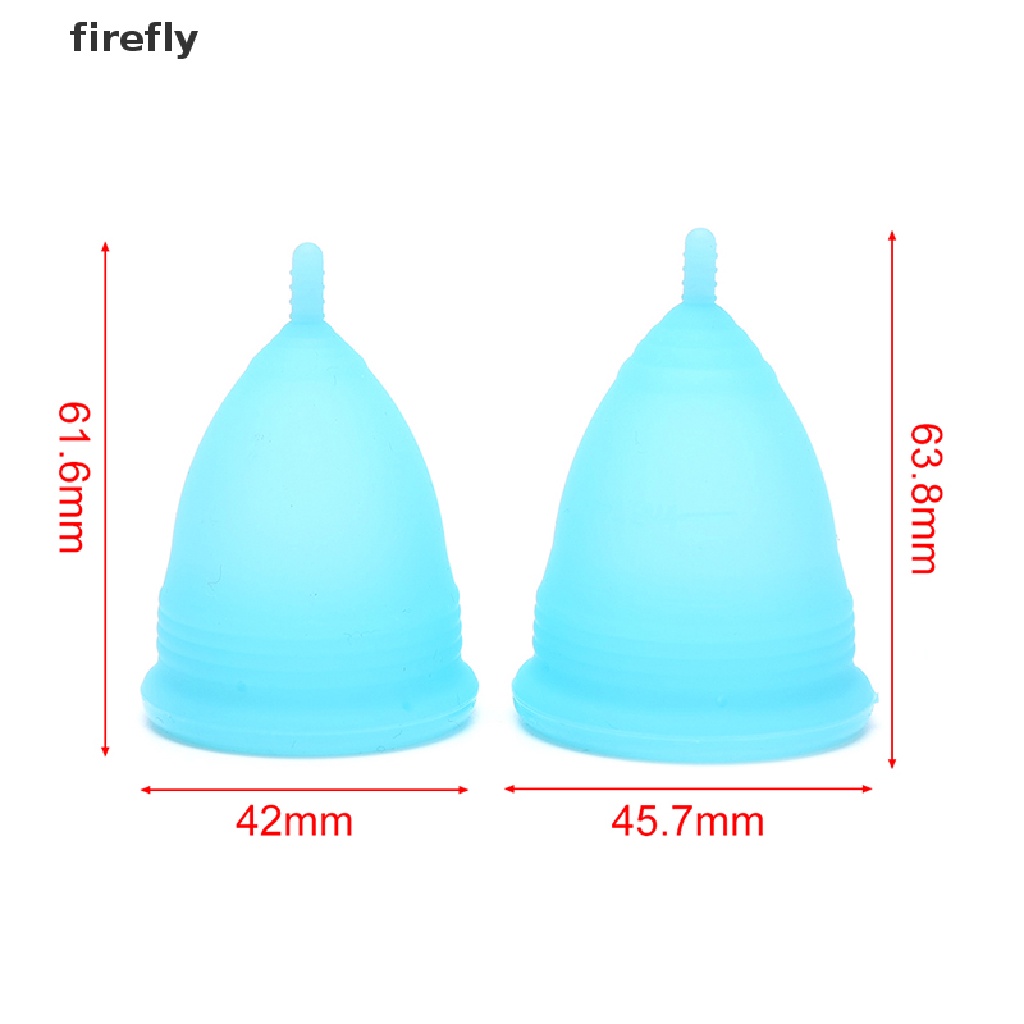 Set 2 Cốc Nguyệt San Bằng Silicon Mềm Kích Thước Lớn Và Nhỏ Có Thể Tái Sử Dụng