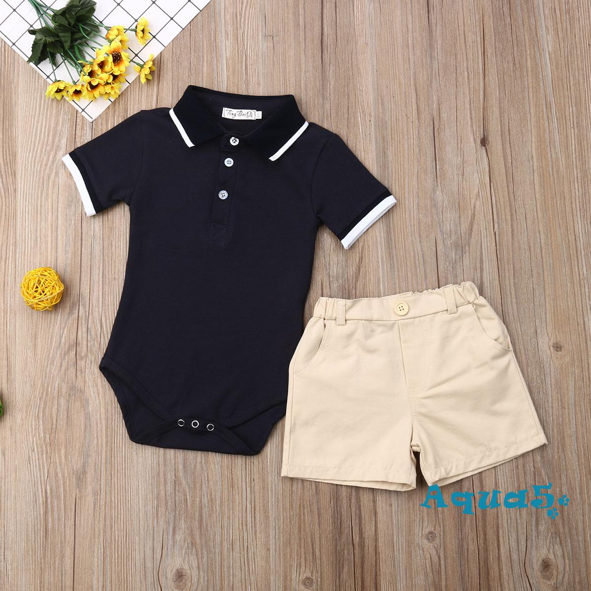 Set 2 Món Đồ Phong Cách Quý Ông Cho Bé Trai Từ 6 Tháng Tuổi