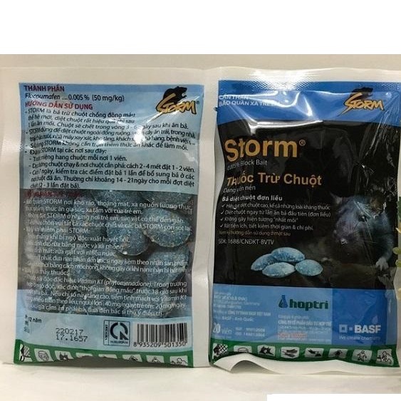 20 viên STORM thuốc diệt chuột - Tác dụng diệt chuột đạt trên 90%