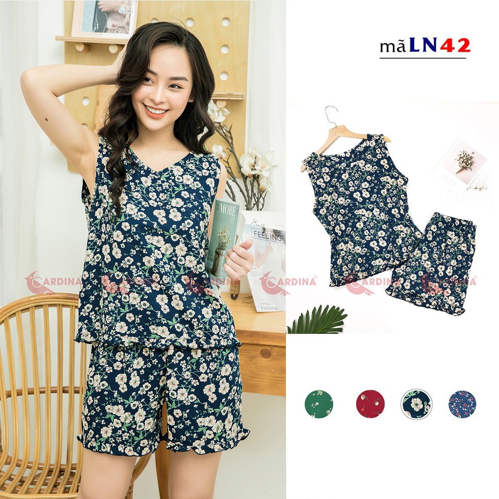 [RẺ VÔ ĐỊCH] Bộ Hè 2 dây Nữ Chất Lanh Nhung CARDINA Nhật Bản Siêu Thoáng Mát | BigBuy360 - bigbuy360.vn