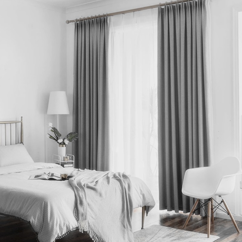 Chất liệu polyester rèm phòng ngủ 95% độ che nắng cao vải che nắng màu tinh khiết