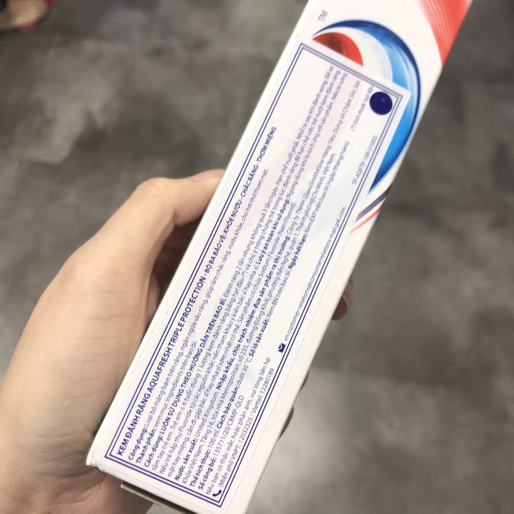 [Hàng Mỹ] Kem đánh răng AQUAFRESH 3 Tác Động Triple Protection 100ml (Đỏ)