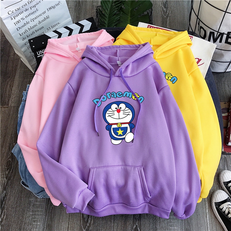Áo hoodie sweater dài tay hình doraemon nhiều màu thời trang thu đông cho nam nữ cặp đôi