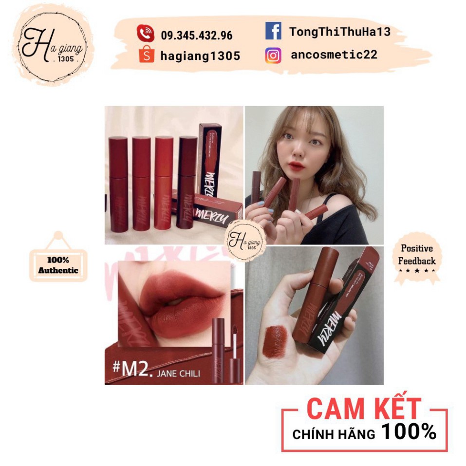 [khoivu]  Full màu-Son Kem Merzy Bite The Beat Mellow Tint M2, Son Merzy M2 64 | BigBuy360 - bigbuy360.vn