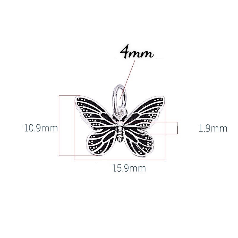 charm bạc butterfly mix đá bạc thái và bạc ta s925