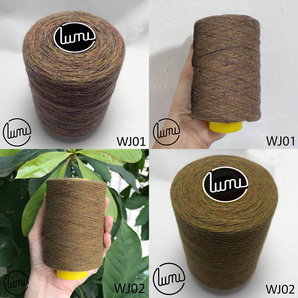 Lumi WJ01 WJ02 Len Cừu Pha Đan Móc Áo Len Thu Đông 100gr