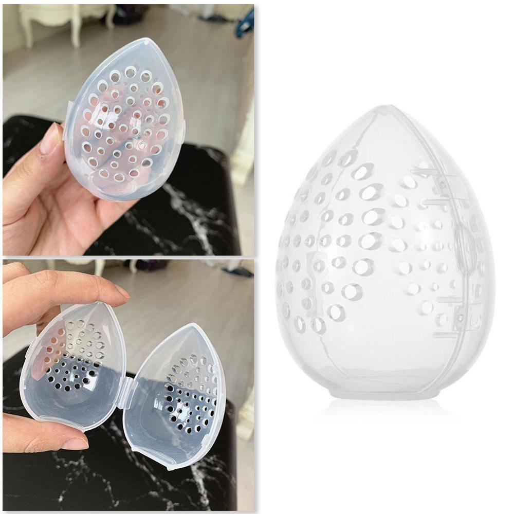 Hộp đựng mút trang điểm làm đẹp phơi khô màu trong suốt chống bụi nhỏ gọn thoáng khí