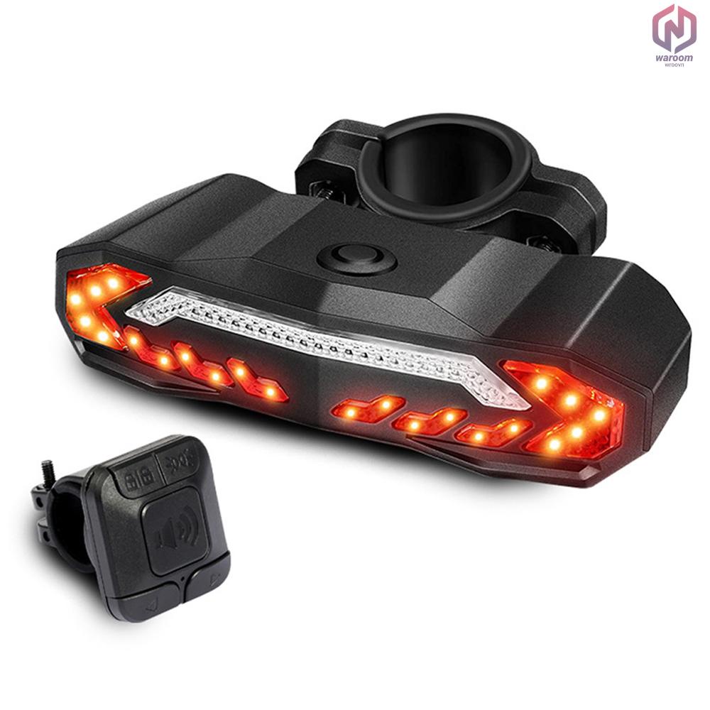 Đèn LED Đuôi Xe Đạp 5 Trong 1 Tích Hợp Báo Động Xi Nhan Chống Thấm Nước Với 6 Chế Độ Điều Khiển Từ Xa