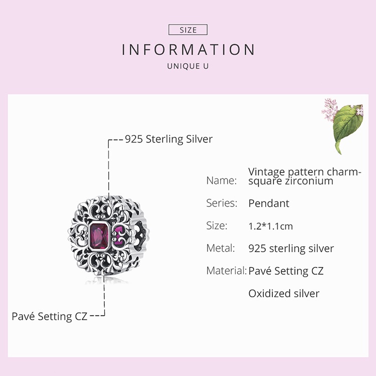 Hạt phụ kiện BAMOER SCC2151 bạc 925 4 phong cách cổ điển dùng làm trang sức diy