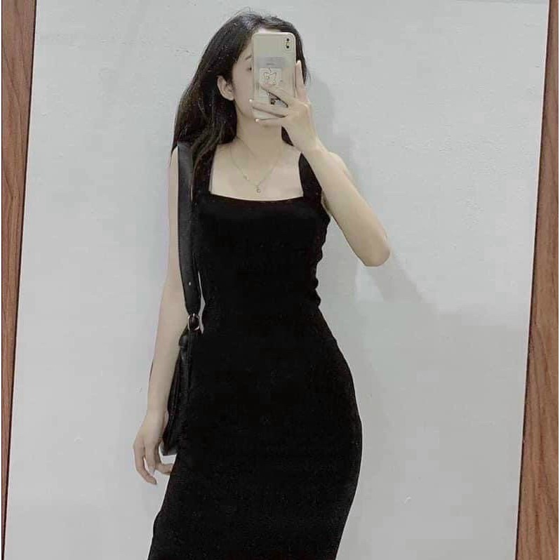 VN175 - VÁY 2 DÂY BẢN TO ĐEN BODY (LOẠI DÀI ) CHO NỮ | BigBuy360 - bigbuy360.vn