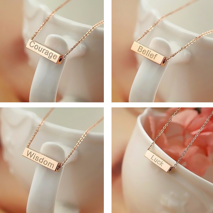 DÂY CHUYỀN TITAN CAO CẤP MAY MẮN TRÍ TUỆ NIỀM TIN DŨNG CẢM TN027 siêu đẹp, bền màu, chuẩn thời trang