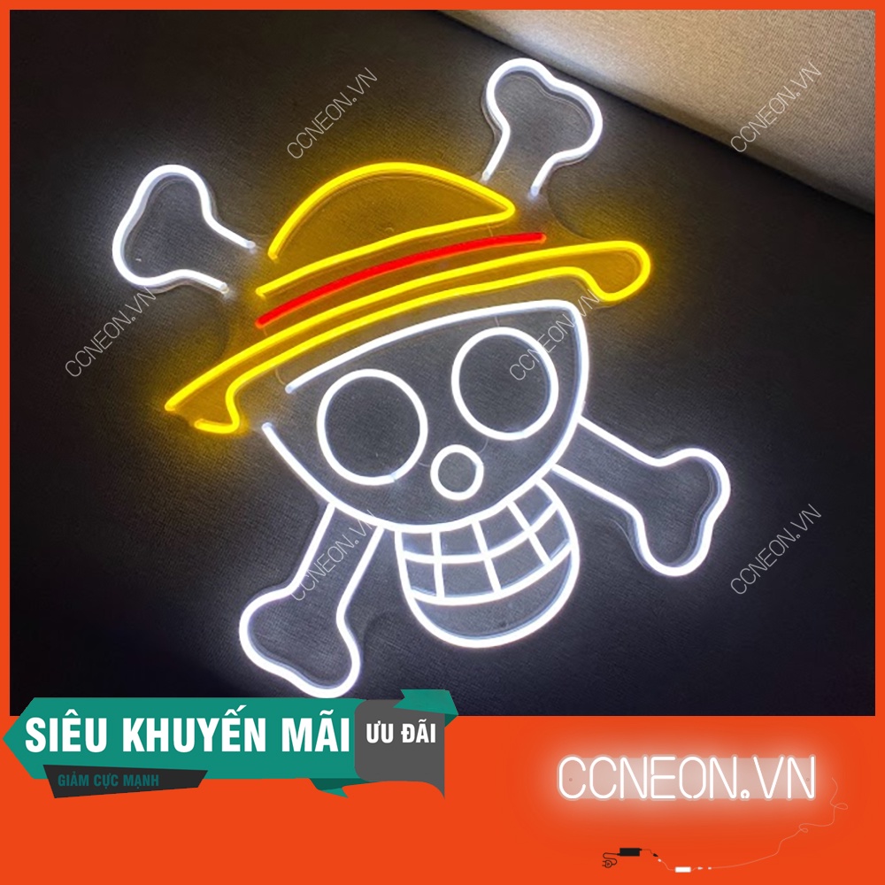 Đèn Led Neon Trang Trí Logo ONE PIECE - ANIME NEON SIGN kích thước 40x40 cm