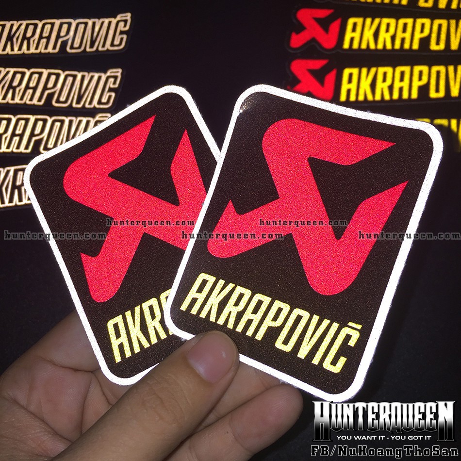 Logo Akrapovic  decal phản quang 3M. Hình dán chống nước, sắc nét bền màu