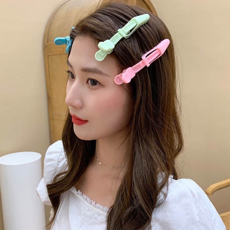 2 miếng Kẹp Tóc Trang Điểm Thời Trang Hàn Quốc Không Để Lại Dấu Vết