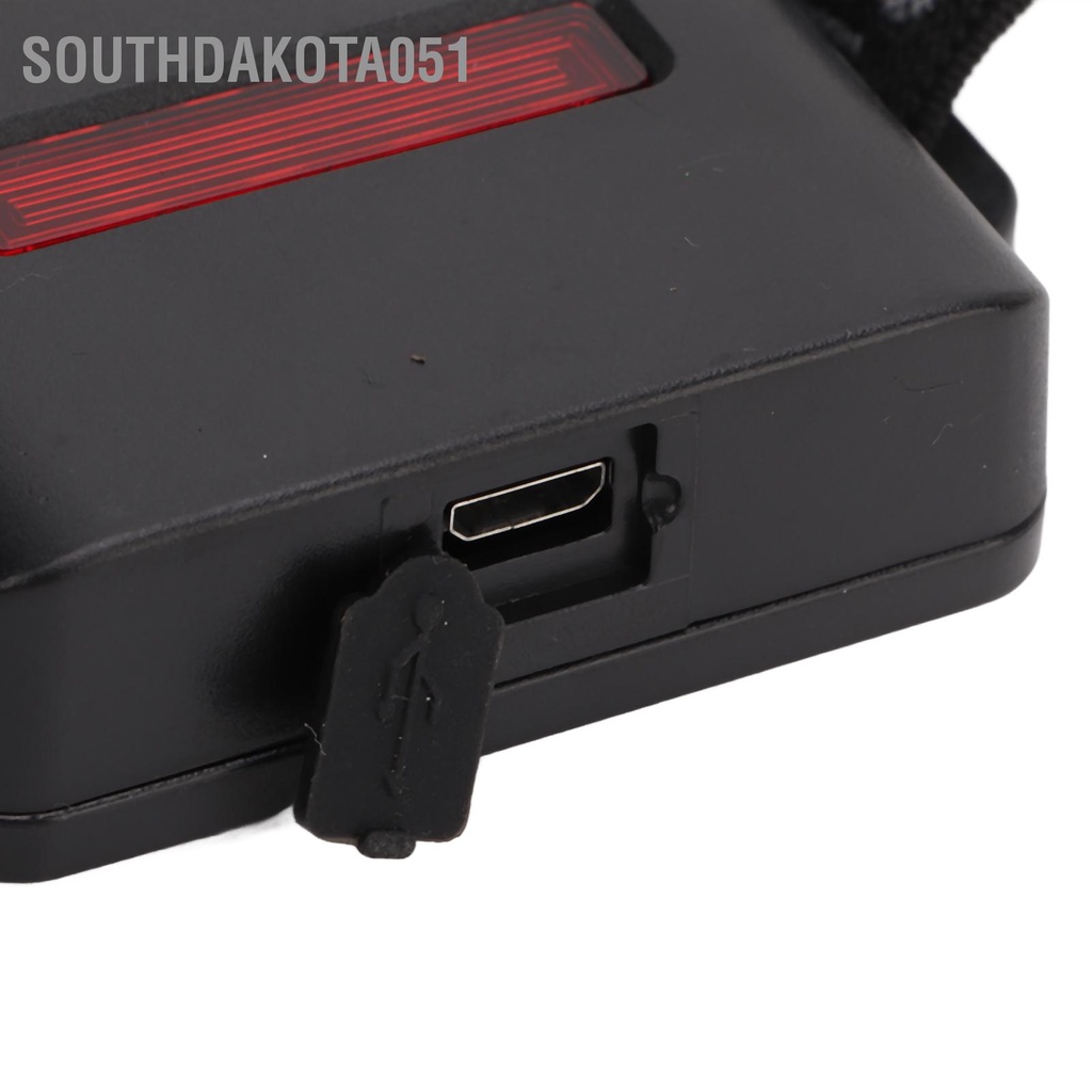 Southdakota051 Đèn LED đeo ngực chạy ban đêm 3 chế độ IP65 USB chống nước có thể sạc lại cho thao ngoài trời Cắm trại Chạy bộ Đi đường dài