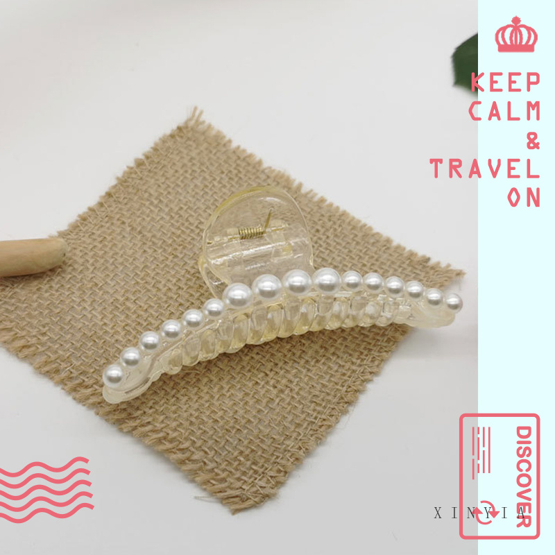 Kẹp tóc kim loại đính ngọc trai nhân tạo phong cách sang trọng cho nữ