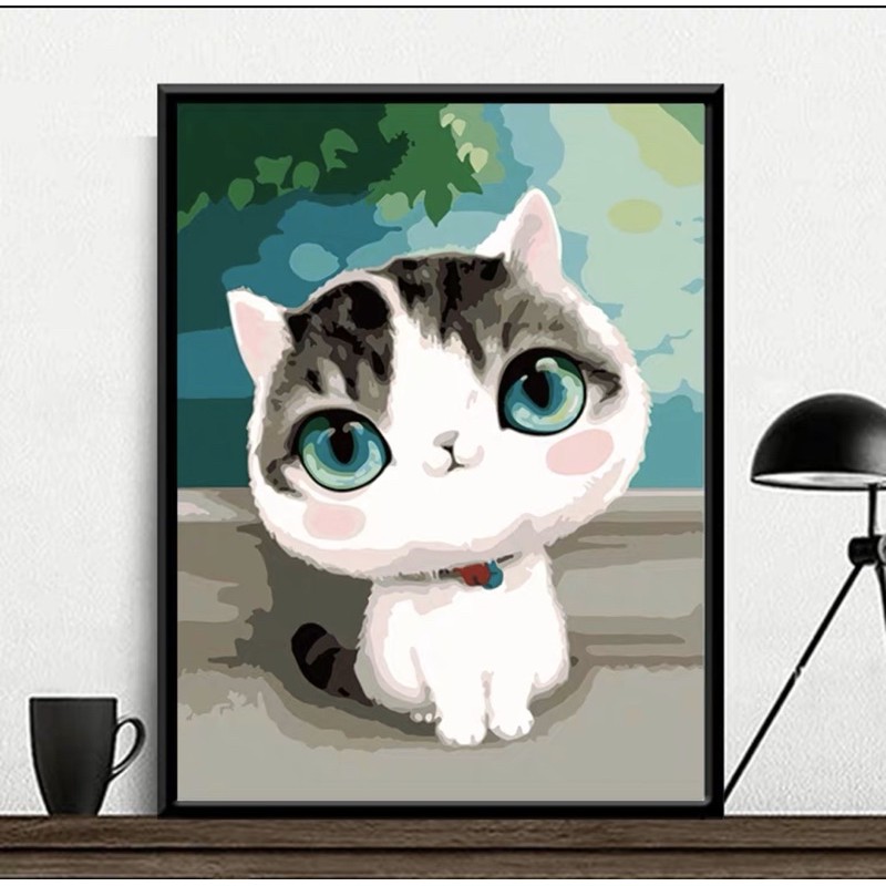 [Sẵn]Tranh Sơn Dầu Số Hoá Mèo - Tranh Tô Màu Theo Số Mèo | BigBuy360 - bigbuy360.vn