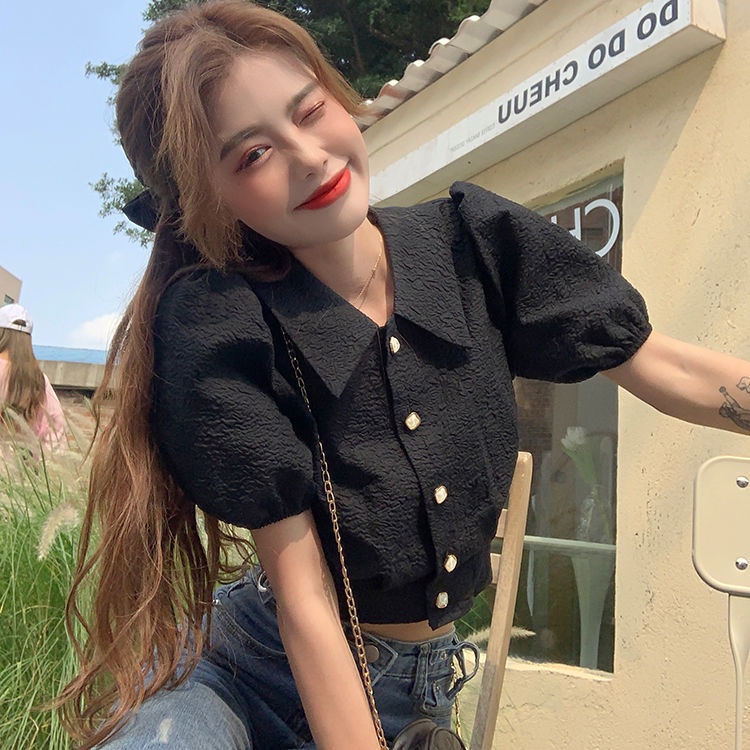 Áo Kiểu Tay Phồng Ngắn Phong Cách Pháp Thời Trang Mùa Xuân 2022 Cho Nữ