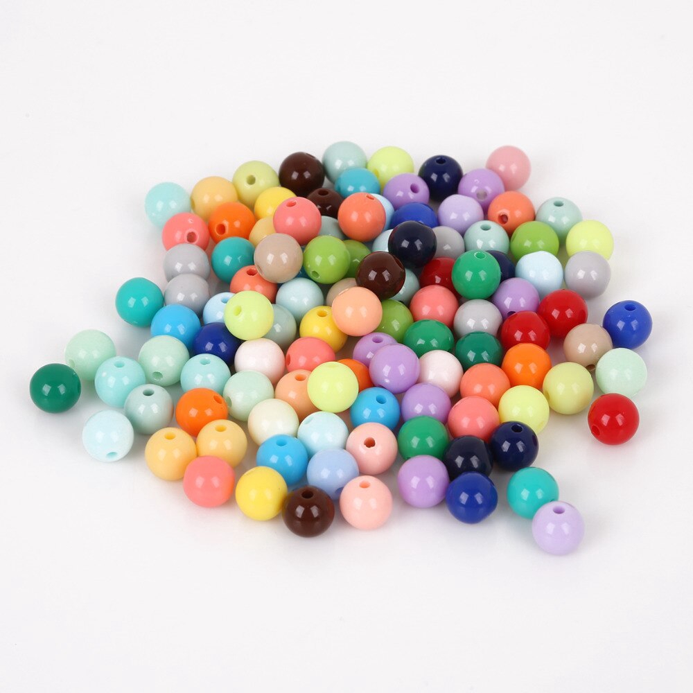100 hạt cườm acrylic tròn nhiều màu 8mm làm trang sức/vòng tay/vòng cổ DIY quà tặng cho nam nữ