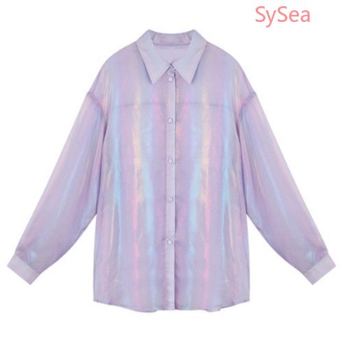 Áo Sơ Mi Mỏng Tay Dài Dáng Rộng Thời Trang Mùa Hè Dành Cho Bạn Nữ