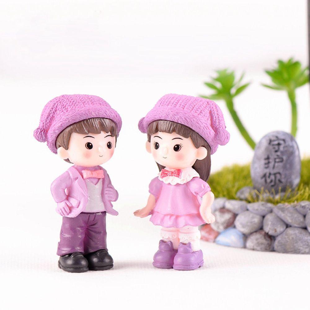 Set 2 Mô Hình Tượng Nhỏ Bằng PVC Trang Trí Tiểu Cảnh