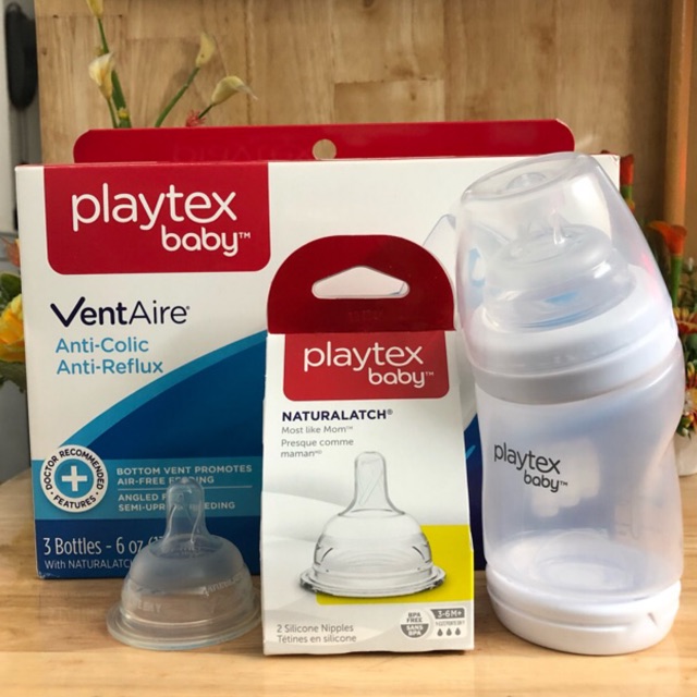 ❤️ [Hàng Mỹ] Mẫu Cũ, Đủ Size Núm ti thay thế bình sữa Playtex Baby Ventaire chuẩn xịn Mỹ